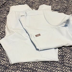 Figs Sky Blue V-Neck Scrub Top